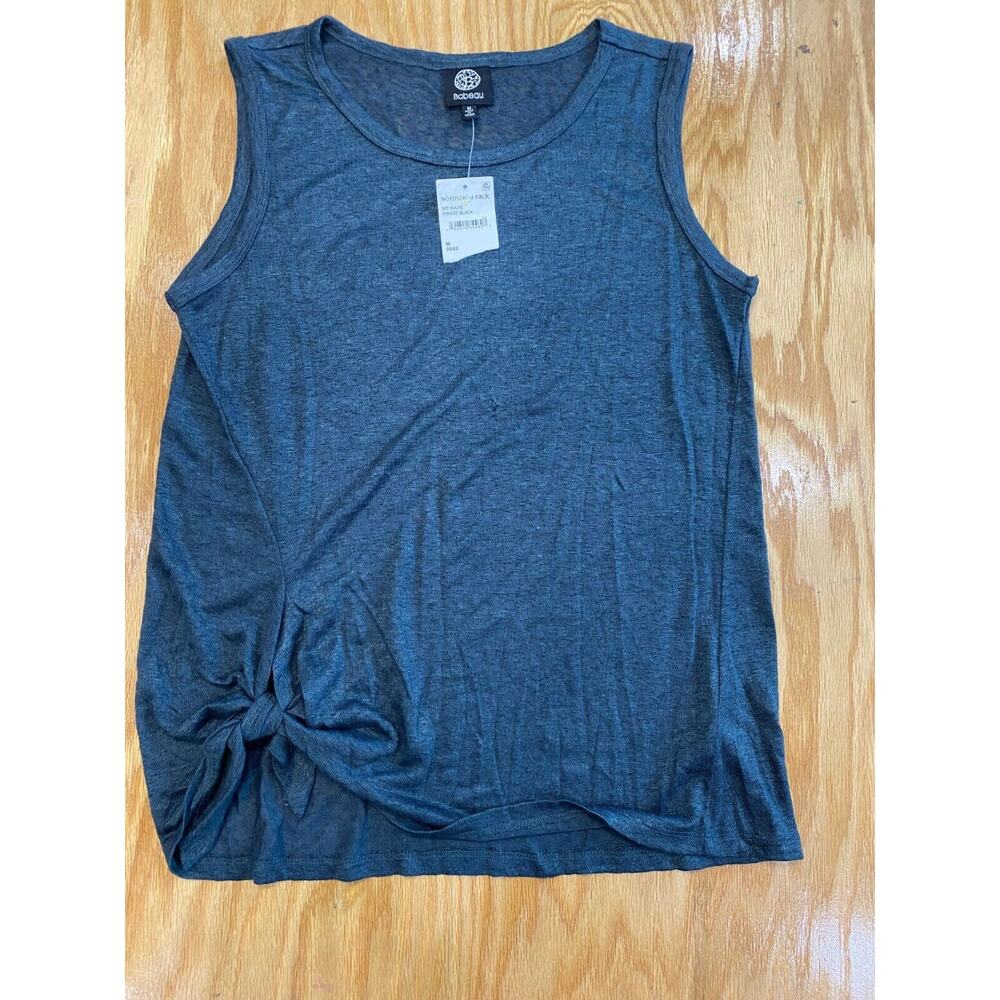 Bobeau Tank Top Women's Medium Blue Side Knot Crew Neck Sleeveless Pullover B62